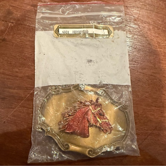 Vintage Western Belt Buckle Horse Head Brass Raintree USA 70s Equestrian Cowgirl - Picture 9 of 10